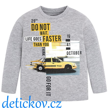 Mayoral mini boy triko ,,Taxi ,, šedé
