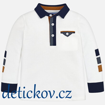 Mayoral mini boy piké polo bílé ,, Motorka,,