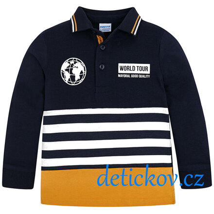 Mayoral mini boy polo ,, World,, žluto-modré