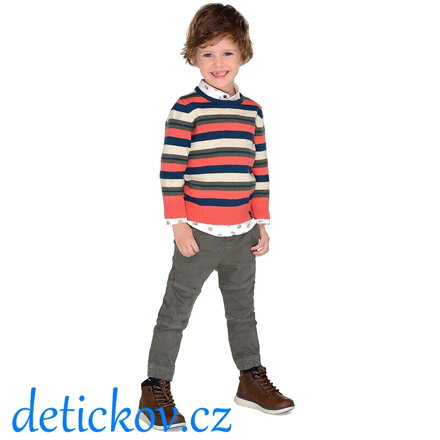 Mayoral mini boy pohodlné jogger šedozelené b.82