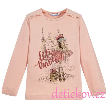 Mayoral mini girl triko ,,Cesta,, růžové pudrové