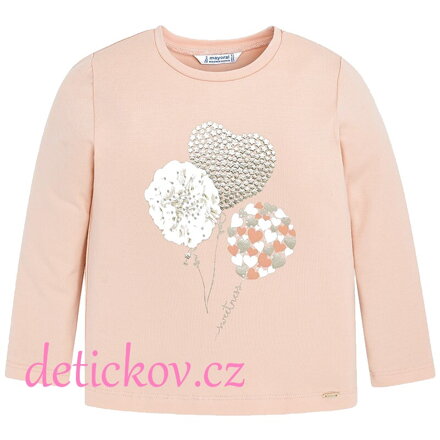 Mayoral mini girl triko ,,Srdíčka,, pudrové