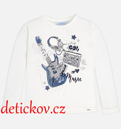 Mayoral mini girl triko ,,Music,, modrá kytara