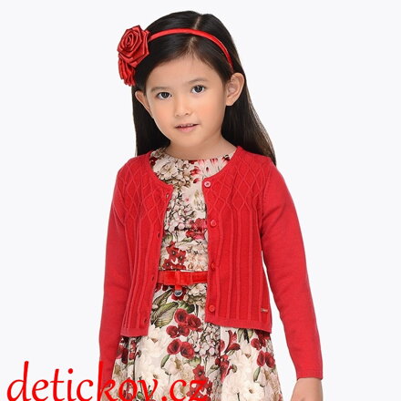 MAYORAL mini girl červený úpletový cardigan s knoflíčky