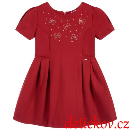 Mayoral mini girl zimní šatičky,, Mašličky,, červené