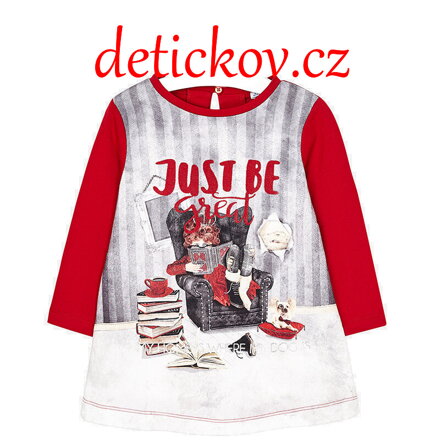 Mayoral mini girl zimní šatičky ,, Just be,, červené