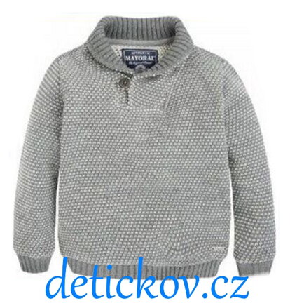 Mayoral mini boy svetřík s rozhalenkou šedý