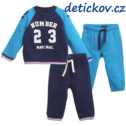 Mayoral baby 3 dílná souprava se 2 ks tepláků tyrkysová