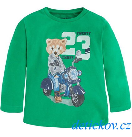 Mayoral baby boy tričko ,, Lišák na motorce,, zelené