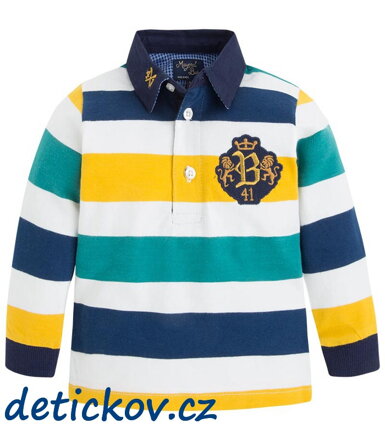 Mayoral baby polo modro-žlutý pruh