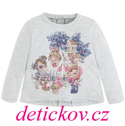 Mayoral baby tričko ,,Girl day - autumn,, šedé