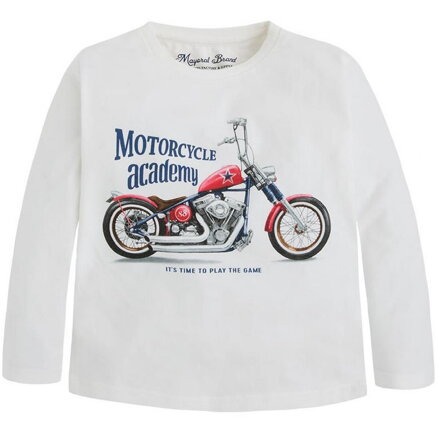 Mayoral mini boy triko ,,MOTORKA,, krémové