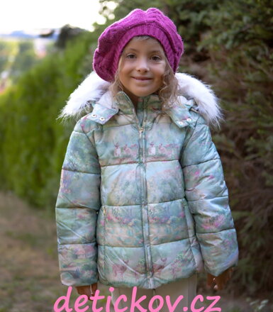 Mayoral mini girl zimní kabátek s potiskem zeleným