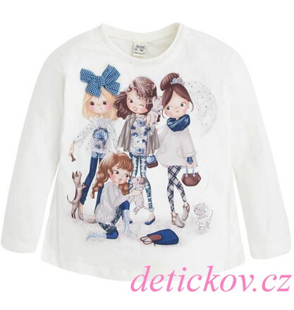 Mayoral mini girl triko ,,Dog Friends,,krémové b. 63