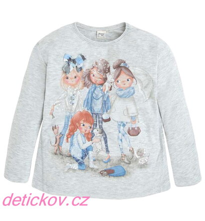 Mayoral mini girl triko ,,Dog Friends,, šedé b. 62