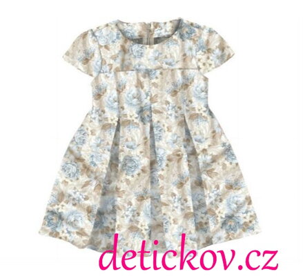 Mayoral mini girl zimní šatičky,, Květiny,, modro-béžové
