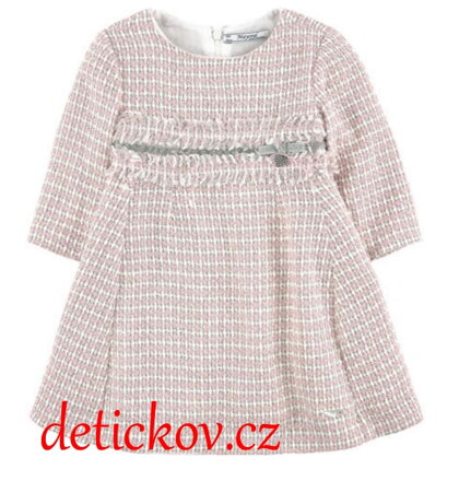 Mayoral mini girl tweedové  šaty růžové 