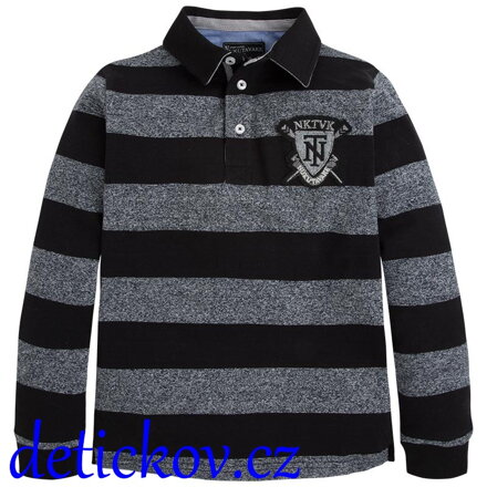 Mayoral boy polo černo-šedý pruh
