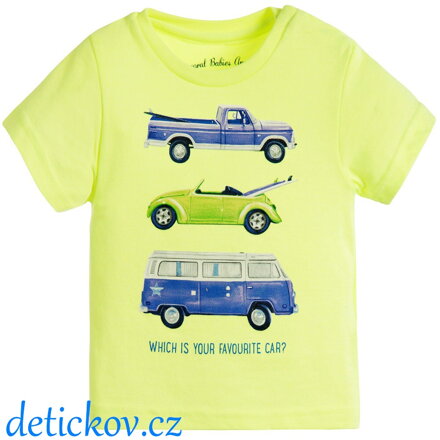 Mayoral baby tričko ,,Favourite car,, zelenkavé NEON