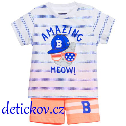 Mayoral baby boy tričko +  bermudy NEON oranžový