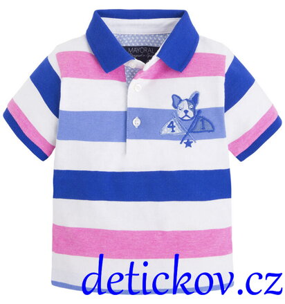 Mayoral baby polo s pruhy růžové