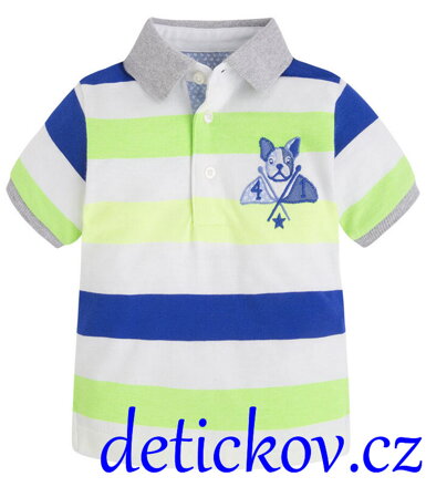 Mayoral baby polo s pruhy limetkové