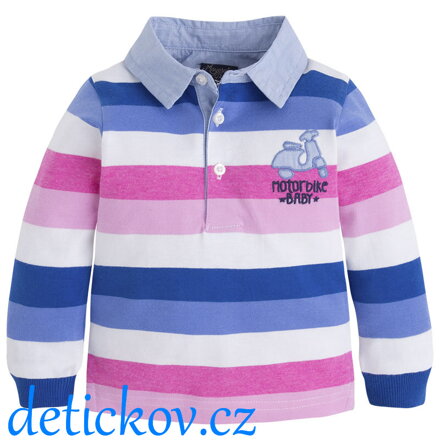 Mayoral baby polo modro-růžový pruh