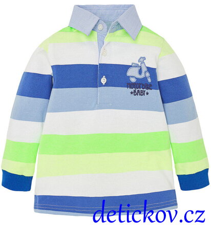 Mayoral baby polo modro - zelený  pruh