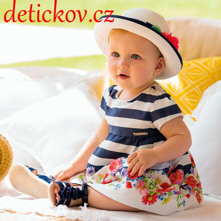 Mayoral baby saténové  šatičky modré