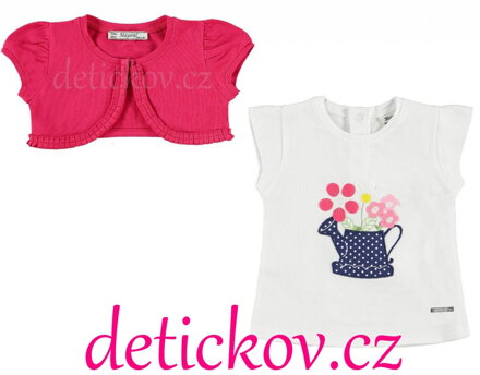 Mayoral baby komplet tričko ,,Kropáček,, + bolerko růžové