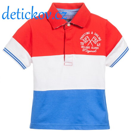 Mayoral mini boy polo tříbarevné do červena
