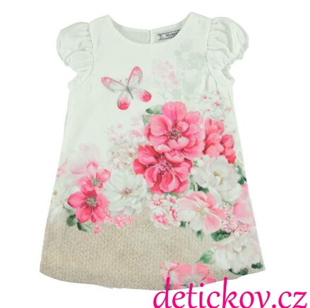 Mayoral mini girl pohodlné šifonové šatičky ,, Motýl,, růžové
