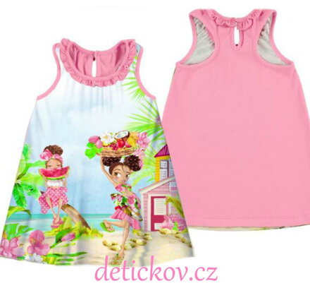 Mayoral mini girl pohodlné šatičky ,, 2 girls,, růžové b.011