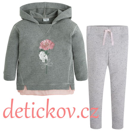 Mayoral mini girl komplet s legínkami ,,Květina,, šedý