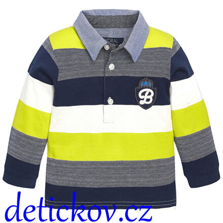 Mayoral baby polo s pruhy žluté citronové