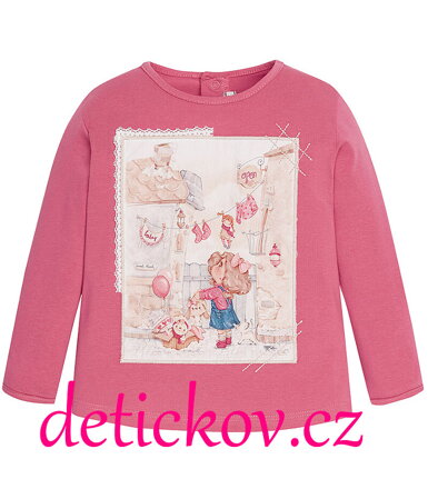 Mayoral baby girl tričko ,,Velké prádlo,, malinové