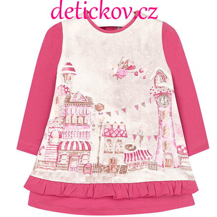 Mayoral baby girl zimní šatičky ,,Městečko ,, tmavě růžové
