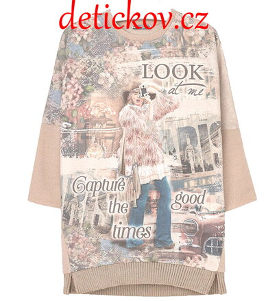 Mayoral  girl zimní šatičky ,,Look ,,pískové
