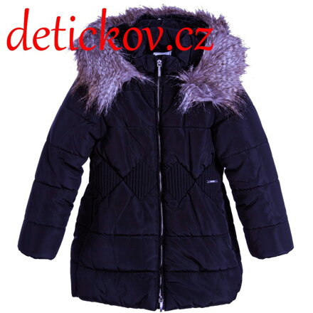 Mayoral girl dívčí zimní kabát s kožešinou TMAVĚ MODRÝ