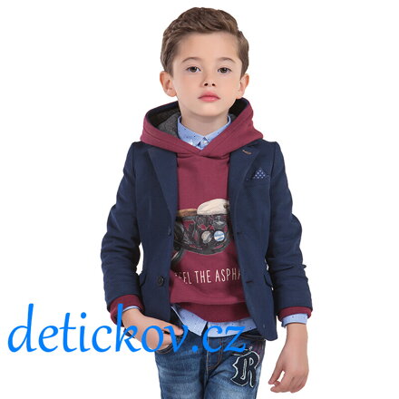 Mayoral mini boy vínová  mikina s kapucí ,,Motorka ,,