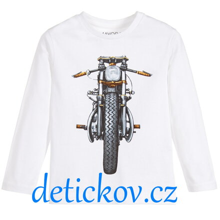 Mayoral mini boy triko ,,Motorka,, bílé