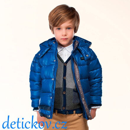 Mayoral mini boy prošívaná zimní bunda královsky modrá s pruhy