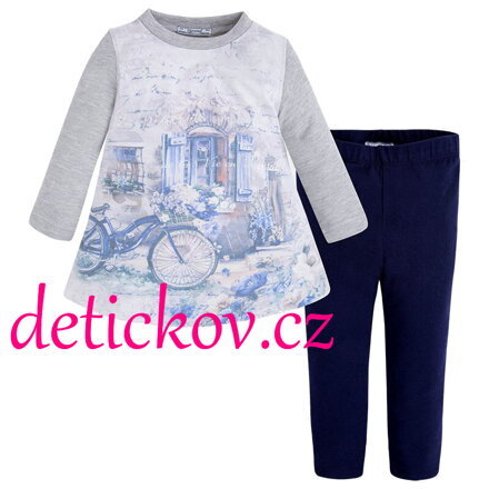 Mayoral mini girl komplet s legínkami ,, Kolo ,, tmavě modrý