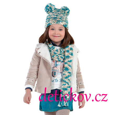 Mayoral mini girl semišová zimní bunda s kožichem 