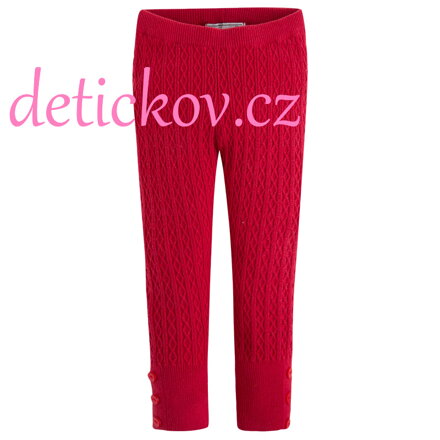 Mayoral mini girl dlouhé pletené legínky červené s knoflíčky
