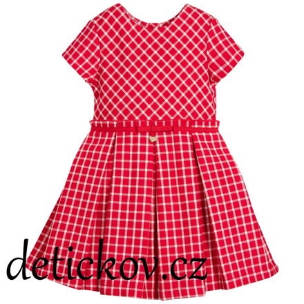Mayoral mini girl zimní šatičky,, Kostičky,, červené