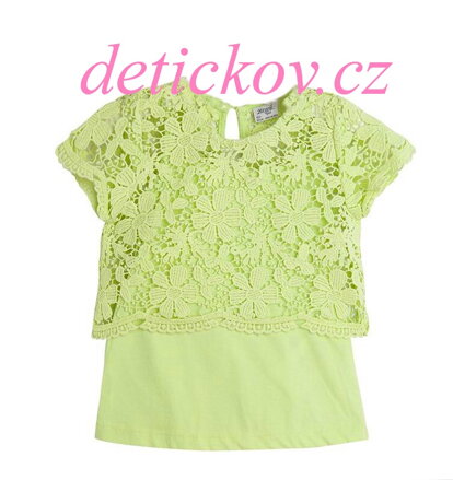 Mayoral mini girl set 2 ks - tílko+ krajkové tričko limetkový