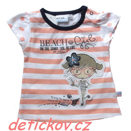 baby tričko BS ,, Beach girl ,, lososové