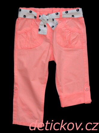 plátěné roll up kalhoty BS ,, Beach,,neonově lososové