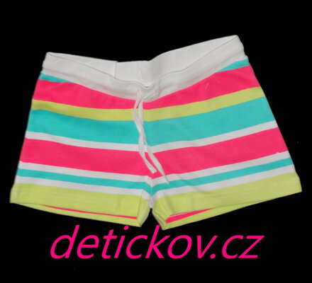 dívčí bavlněné  kraťásky ,, Neonové proužky,,